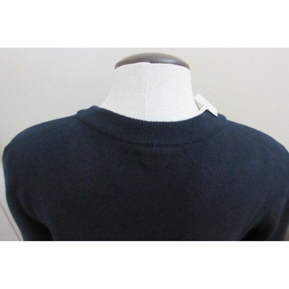OOBE Brand Men's Heron V Neck Virgin Wool Sweater True Navy Blue Cozy NWT - Picture 4 of 6